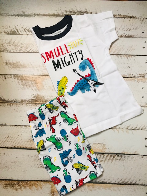 Pijama de 2 piezas en Algodon de Dinosaurios para Bebe Niño Pak X La Mariposa Azul Kids